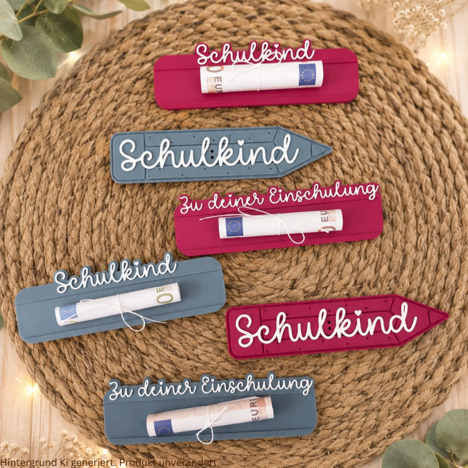 STL 3D Druck Datei 8er Set Geldgeschenk Einschulung Schulkind Schule Lolly oder Geldhalter Stift 3D-Druck Datei – Bild 6