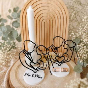 STL 3D Druck Datei Lineart Aufsteller Geldgeschenk Hochzeit Hochzeitsgeschenk Deko 3D-Datei 3D-Druck Vorlage Brautpaar Geschenkidee