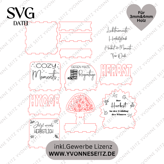 SVG Laser Herbst Datei Teelichtbox Mitbringsel für Teelichter oder Kleinigkeiten 3mm 4mm Laserdatei SVG Datei kerzen Hygge skandi – Bild 2