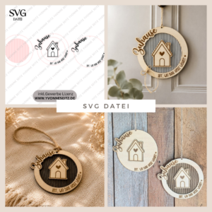 SVG Laserdatei Kranz Zuhause ist wo das Herz wohnt panele mehrlagig personalisierbar Türkranz Türdeko Geschenkidee SVG Datei