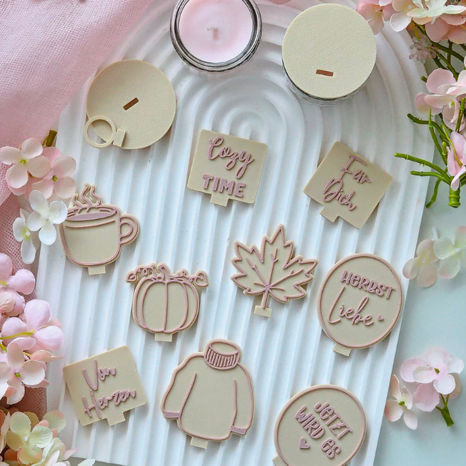 STL 3D Druck Datei Herbst XXl Set Kerzenglas Banderolen Deckel und Stecker Hök Gök 3D-Druck Datei Herbstliebe Mitbringsel Geldgeschenk Hygge – Bild 11