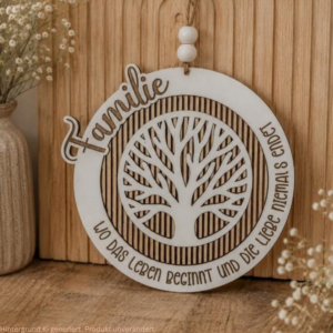 SVG Laserdatei Kranz Familie Baum Stammbaum panele mehrlagig personalisierbar Türkranz Türdeko Geschenkidee SVG Datei