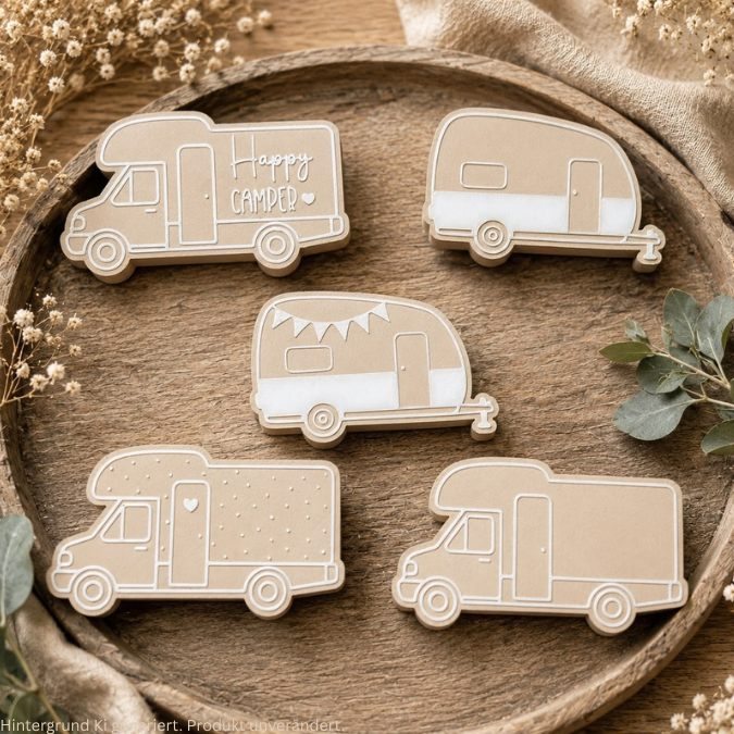 STL 3D Druck Datei 6 Designs inkl Blanko zum personalisieren Magnet Camping für 2 Magnete zum einkleben bis 8mm Durchmesser 3D-Druck Datei – Bild 7