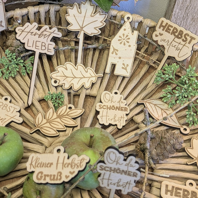 SVG Laser Herbst Stecker und Anhänger für Gestecke Trockenblumen Muffins und Geschenke Mitbringsel Laserdatei SVG Datei Hygge Skandi – Bild 10