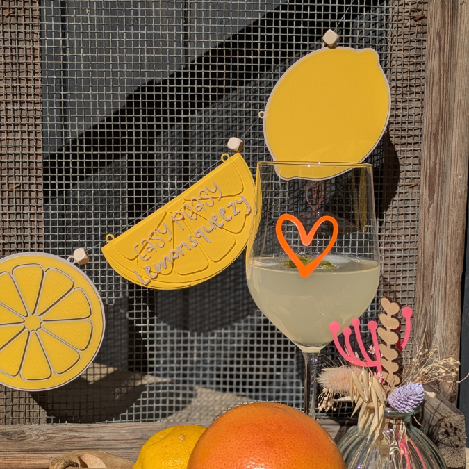 STL 3D Druck Datei Girlande 7 Designs Lemons Zitronen Deko Gebirtstag easy peasy personalisierbar Deko 3D Druck Datei Taufe Geburtstag – Bild 6