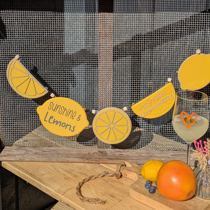 STL 3D Druck Datei Girlande 7 Designs Lemons Zitronen Deko Gebirtstag easy peasy personalisierbar Deko 3D Druck Datei Taufe Geburtstag – Bild 8
