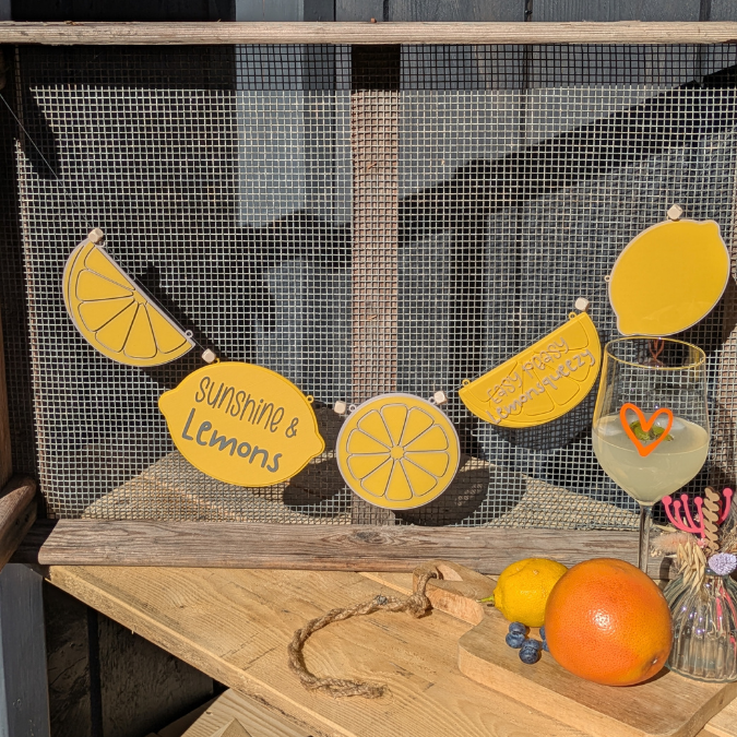 STL 3D Druck Datei Girlande 7 Designs Lemons Zitronen Deko Gebirtstag easy peasy personalisierbar Deko 3D Druck Datei Taufe Geburtstag – Bild 10