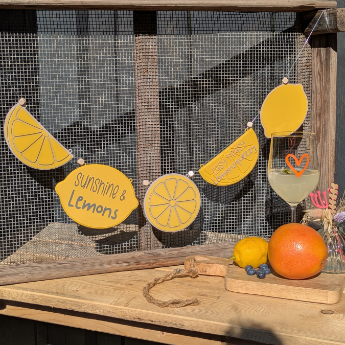 STL 3D Druck Datei Girlande 7 Designs Lemons Zitronen Deko Gebirtstag easy peasy personalisierbar Deko 3D Druck Datei Taufe Geburtstag – Bild 12