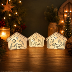 STL 3D Druck Datei Krippe zum beleuchten Weihnachten für Ballonlicht Lichthaus 3D-Datei 3D-Druck Vorlage zum stellen u. hängen heilige nacht