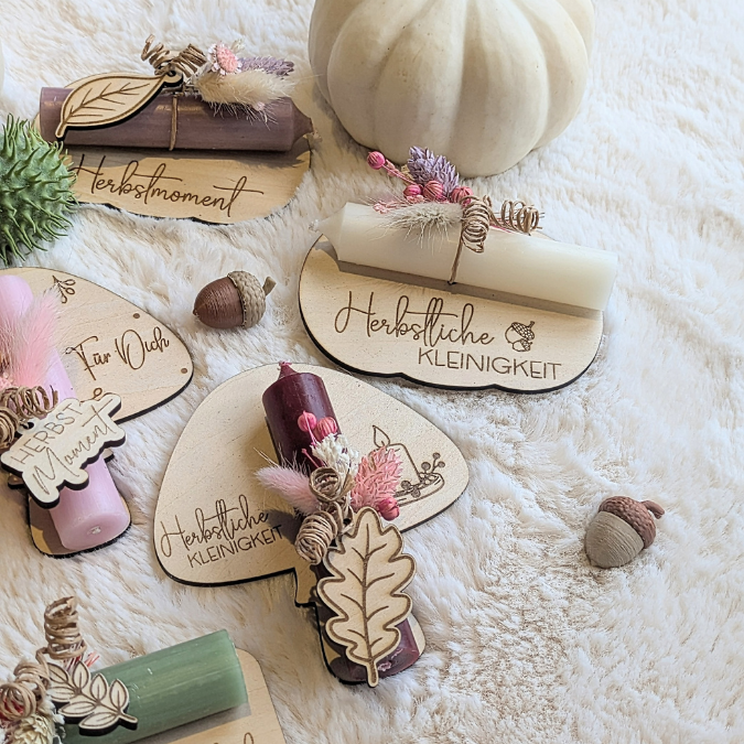 SVG Laser Herbst Datei 10 Designs Halter für Kerzen, Gutscheine oder Geldgeschenke Mitbringsel Laserdatei SVG Datei kerzen Hygge skandi – Bild 16