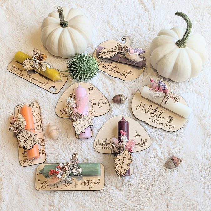SVG Laser Herbst Datei 10 Designs Halter für Kerzen, Gutscheine oder Geldgeschenke Mitbringsel Laserdatei SVG Datei kerzen Hygge skandi – Bild 18