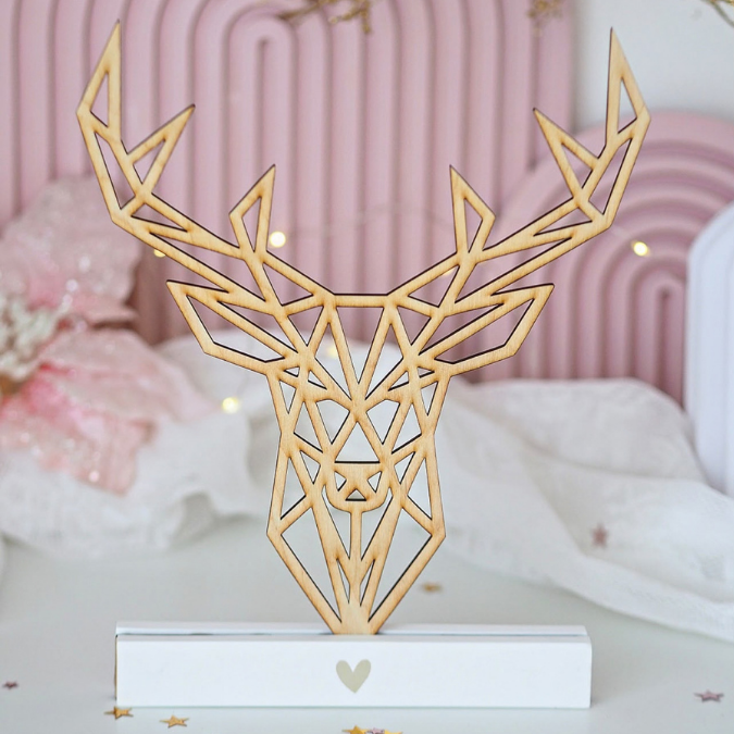 SVG Laser Datei Hirsch Reh für Klötzchen oder als Wanddeko Herbst Winter Weihnachten Laserdatei SVG Datei Lineart Skandi Reh – Bild 9