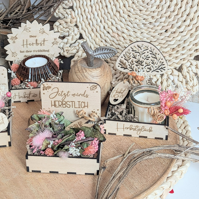 SVG Laser Herbst Datei Teelichtbox Mitbringsel für Teelichter oder Kleinigkeiten 3mm 4mm Laserdatei SVG Datei kerzen Hygge skandi – Bild 10