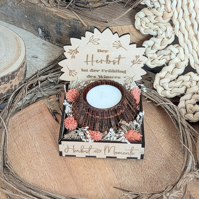 SVG Laser Herbst Datei Teelichtbox Mitbringsel für Teelichter oder Kleinigkeiten 3mm 4mm Laserdatei SVG Datei kerzen Hygge skandi – Bild 12