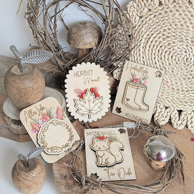 SVG Laser Herbst Datei Karten fürBlumen, Gutscheine oder Geldgeschenke Fuchs Gummistiefel Mitbringsel Laserdatei SVG Datei Hygge Skandi – Bild 9