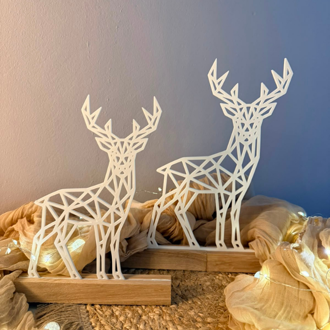 STL 3D Druck Datei Hirsch in 2 Designs Klötzchendatei oder Wanddeko Herbst Winter Weihnachten 3D-Druck Datei graphisch Reh – Bild 7