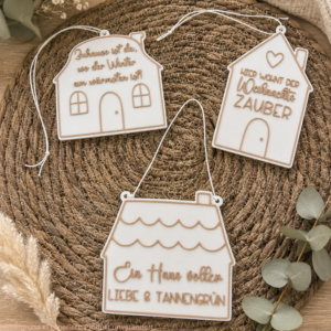 STL 3D Druck Datei Winter 5er Set Skandi Häuser Haus Weihnachtshaus Türdeko Tüürkranz Geschenkanhänger Weihnachten 3D-Datei 3D-Druck Vorlage