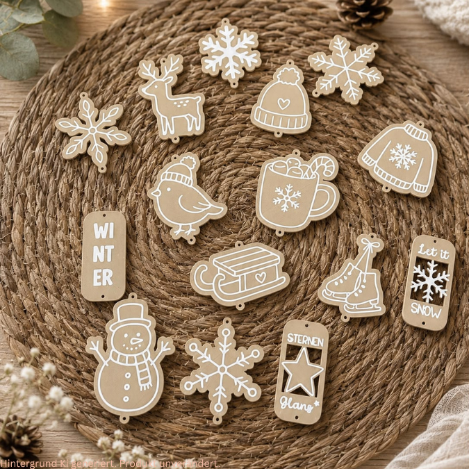STL 3D Druck Datei 15 Designs Sonnenfänger Geschenkanhänger Winter Weihnachten 3D-Druck Skandi Deko Kawaii Boho cute