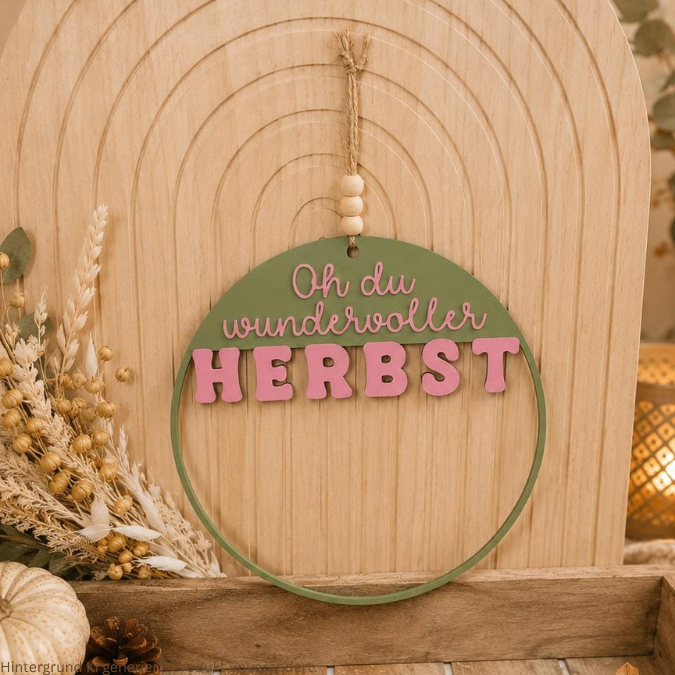 STL 3D Druck Datei 3 Designs Oh du wundervoller Herbst Kranz Herbstlaub Blätter Wanddeko 3D-Druck Datei Reh – Bild 3