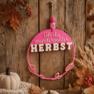STL 3D Druck Datei 3 Designs Oh du wundervoller Herbst Kranz Herbstlaub Blätter Wanddeko 3D-Druck Datei  Reh