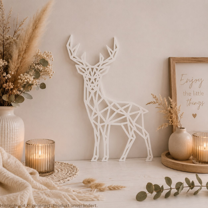 STL 3D Druck Datei Hirsch in 2 Designs Klötzchendatei oder Wanddeko Herbst Winter Weihnachten 3D-Druck Datei graphisch Reh – Bild 10