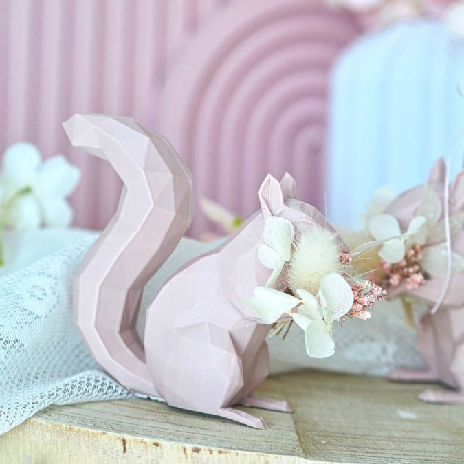STL 3D Druck Datei 3er Set Herbst Eichhörnchen skalierbar für Blumen Geldgeschenke Gutscheine Deko Herbstliebe 3D-Datei 3D-Druck Vorlage – Bild 9