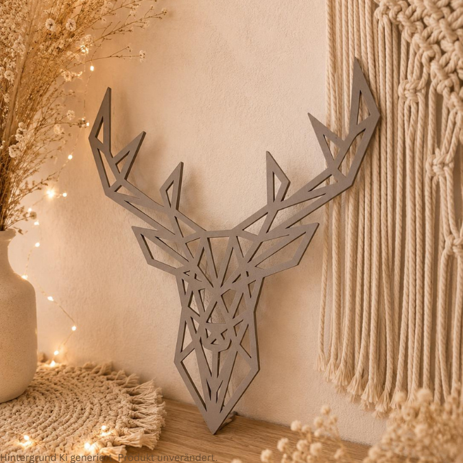 STL 3D Druck Datei Hirsch in 2 Designs Klötzchendatei oder Wanddeko Herbst Winter Weihnachten 3D-Druck Datei graphisch Reh – Bild 4