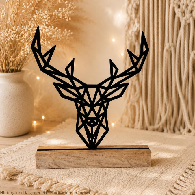 STL 3D Druck Datei Hirsch in 2 Designs Klötzchendatei oder Wanddeko Herbst Winter Weihnachten 3D-Druck Datei graphisch Reh – Bild 9