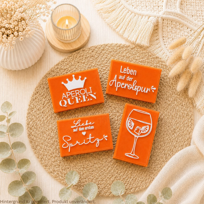 STL 3D Druck Datei 6 Designs Magnet Aperoli Spritz Drinks Sommer Geschenkidee für 2 Magnete zum einkleben bis 8mm Durchmesser 3D-Druck