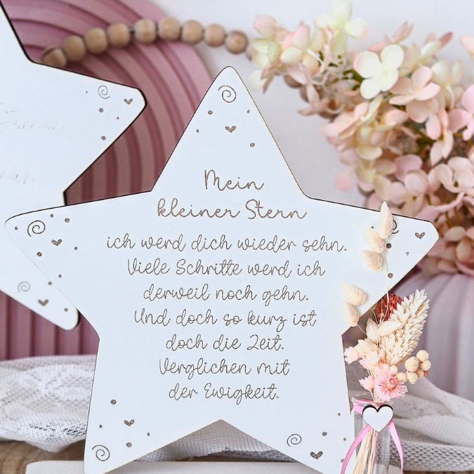 SVG Laserdatei Trauer Stern zum stellen und hängn Stenenkinder regenbogenbaby Erinnerung Anteilnahme Beerdigung 3mm 4 mm SVG Datei – Bild 22