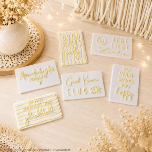 STL 3D Druck Datei 6 Designs Magnet Good Vibes positive Botschaften Geschenkidee f&uuml;r 2 Magnete zum einkleben bis 8mm Durchmesser 3D-Druck