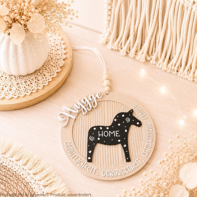 STL 3D Druck Datei Kränze 4 Designs Hygge definition Dala Pferd hyggelig 3D-Datei 3D-Druck Vorlage Kranz Türkranz – Bild 6