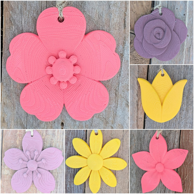 STL 3D Druck Datei 6 Designs Skandi Blumen Anhänger Geschenkanhänger Dekoanhänger Sommerblumen Blüten 3D-Datei 3D-Druck Vorlage Boho – Bild 14