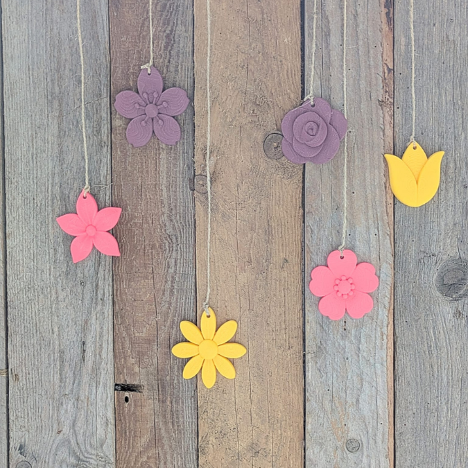 STL 3D Druck Datei 6 Designs Skandi Blumen Anhänger Geschenkanhänger Dekoanhänger Sommerblumen Blüten 3D-Datei 3D-Druck Vorlage Boho – Bild 6