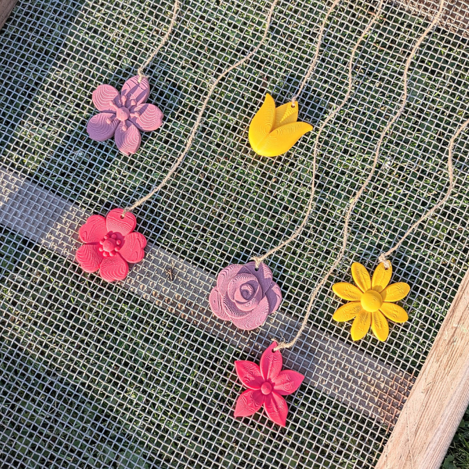STL 3D Druck Datei 6 Designs Skandi Blumen Anhänger Geschenkanhänger Dekoanhänger Sommerblumen Blüten 3D-Datei 3D-Druck Vorlage Boho – Bild 11