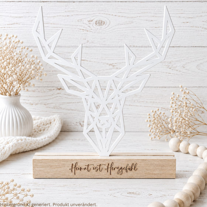 STL 3D Druck Datei Hirsch in 2 Designs Klötzchendatei oder Wanddeko Herbst Winter Weihnachten 3D-Druck Datei graphisch Reh – Bild 11