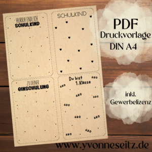 PRINT DRUCKVORLAGE PDF Verpackung Schulkind Einschulung Schule ABc 123 Geschenkkarte 2 Designs Kleinigkeit Printable zum ausdrucken