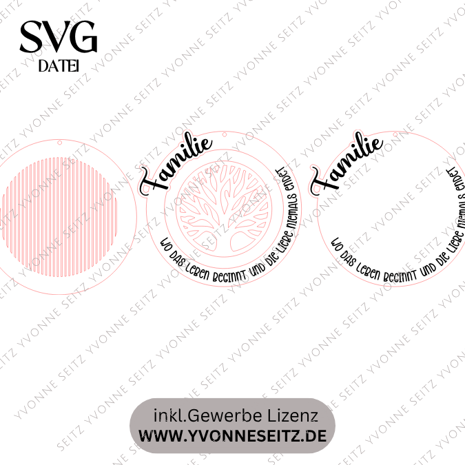 SVG Laserdatei Kranz Familie Baum Stammbaum panele mehrlagig personalisierbar Türkranz Türdeko Geschenkidee SVG Datei – Bild 2