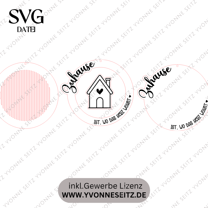 SVG Laserdatei Kranz Zuhause ist wo das Herz wohnt panele mehrlagig personalisierbar Türkranz Türdeko Geschenkidee SVG Datei – Bild 2