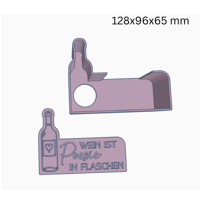 STL 3D Druck Datei Wein Poesie Licht Box für kleine Flaschen und andere Geschenke Flaschenhalter mit Deckel zum kleben 3D-Druck Datei – Bild 2