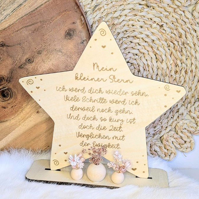 SVG Laserdatei Trauer Stern zum stellen und hängn Stenenkinder regenbogenbaby Erinnerung Anteilnahme Beerdigung 3mm 4 mm SVG Datei – Bild 20