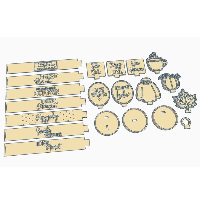 STL 3D Druck Datei Herbst XXl Set Kerzenglas Banderolen Deckel und Stecker Hök Gök 3D-Druck Datei Herbstliebe Mitbringsel Geldgeschenk Hygge – Bild 2