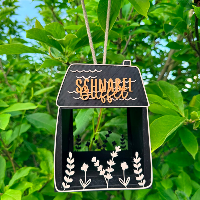 STL 3D Druck Datei Vogelfutterhaus Vögel Schnabel Bar Buffet zum hängen oder stellen Fronten zum zum kleben Garten Outdoor Vogelhaus – Bild 5