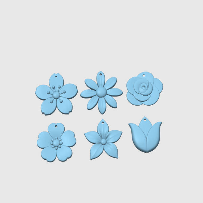 STL 3D Druck Datei 6 Designs Skandi Blumen Anhänger Geschenkanhänger Dekoanhänger Sommerblumen Blüten 3D-Datei 3D-Druck Vorlage Boho – Bild 3