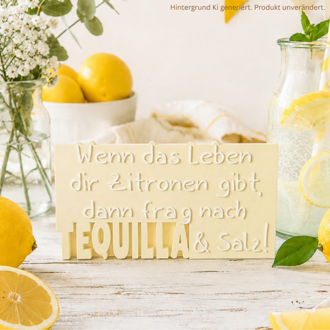 STL 3D Druck Datei 3er Set Aufsteller Schriftzug StatementWenn das Leben dir Zitronen gibt Tequilla Limonade Freunde 3D-Druck Datei positiv – Bild 8