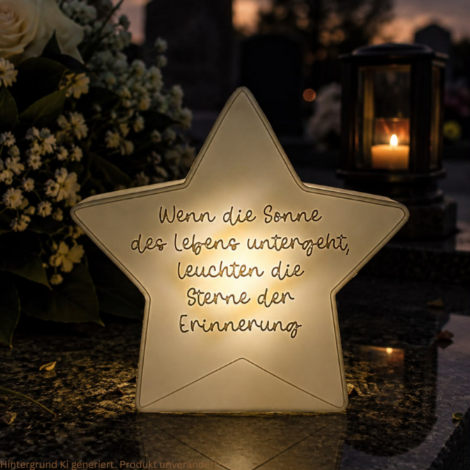 STL 3D Druck Datei Trauer Stern 2 Designs zum personalisieren Solarlicht oder Lichterkette 3D-Datei zum stellen oder stecken 6/8/10mm Stäbe – Bild 5
