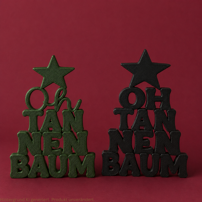 STL 3D Druck Datei Schriftzug Aufsteller Oh Tannenbaum Weihnachten Advent 3D-Datei 3D-Druck Vorlage Deko Geschenkidee Weihnachtsdeko – Bild 5