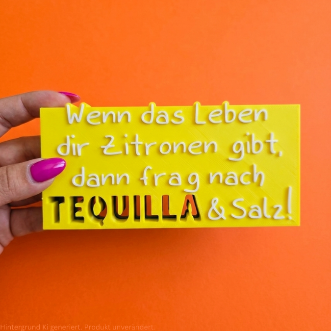 STL 3D Druck Datei 3er Set Aufsteller Schriftzug StatementWenn das Leben dir Zitronen gibt Tequilla Limonade Freunde 3D-Druck Datei positiv – Bild 4