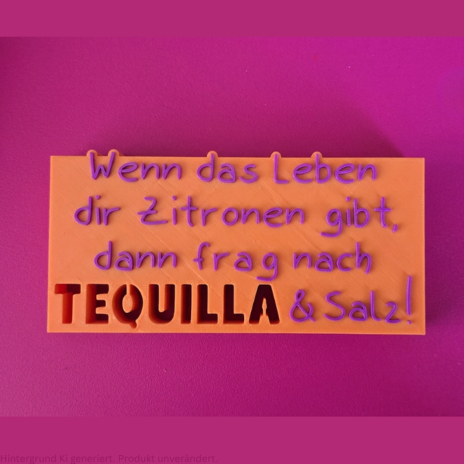 STL 3D Druck Datei 3er Set Aufsteller Schriftzug StatementWenn das Leben dir Zitronen gibt Tequilla Limonade Freunde 3D-Druck Datei positiv – Bild 9