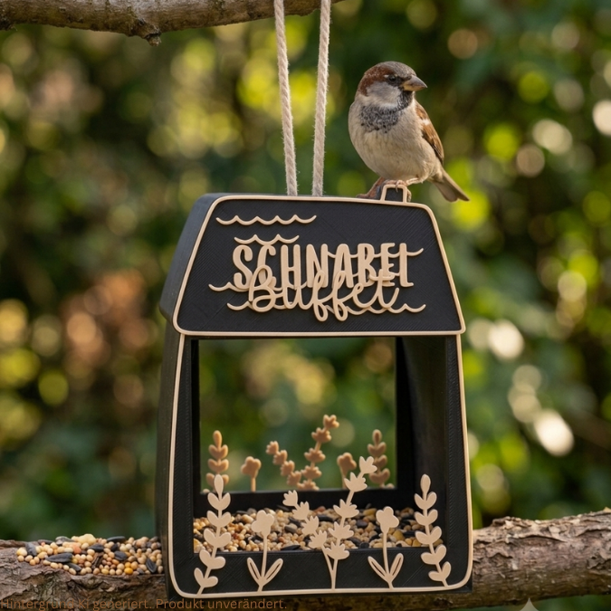 STL 3D Druck Datei Vogelfutterhaus Vögel Schnabel Bar Buffet zum hängen oder stellen Fronten zum zum kleben Garten Outdoor Vogelhaus – Bild 8